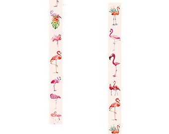 1 rouleau masking tape (washi) Flamants roses, 15mm*7mètres