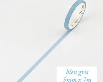 Masking Tape Slim Matt (sehr dünn) Grundfarben, Blaugrau, 5mm*7m