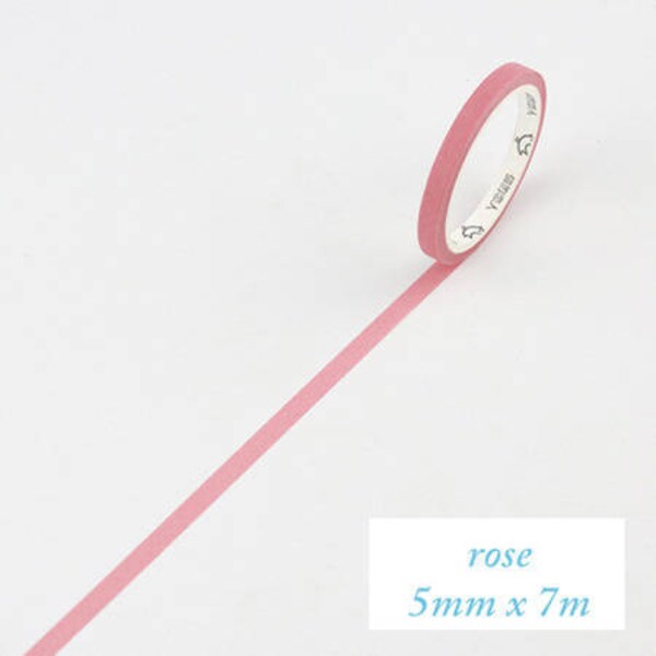 1 rouleau masking tape mat(très fin) couleurs basiques, rose, 5mm*7mètres