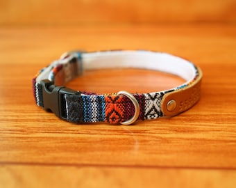 Personalized Aztec Cat Collar: Native Color Breakaway Kitten Collar