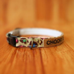 Leopard Personalized Cat Collar, Leopard Cat Collar Personalized, Leopard Kitten Collar, Chocky Cat Collar Breakaway, Small Dog Collar