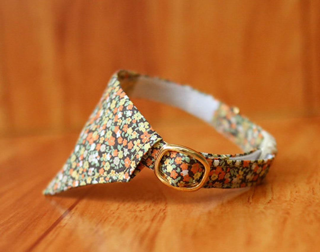 Tiny Floral Cat Collar With Bandana Tiny Flower Cat Collar Etsy