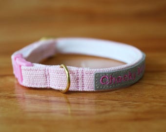 Personalized Pink Cat Collar: Breakaway Kitten Collar