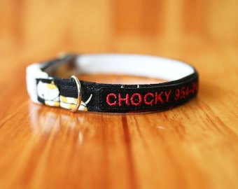 Personalized Cotton Cat Collar: Breakaway Buckle, Custom ID Tag