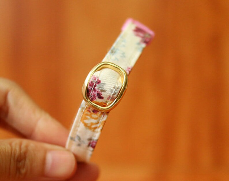 Pink Rose floral Cat Collar Rose flower Cat Collar Vintage Etsy