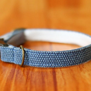 Earth Tone Blue Cat Collar, Blue Cat Collar Breakaway, Natural Blue Cat Collar, Chocky Breakaway Cat Collar, Kitten Collar, Small Dog Collar