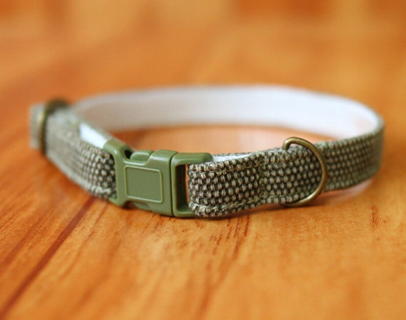 Earth Tone Green Cat Collar Olive Green Cat Collar Breakaway Etsy