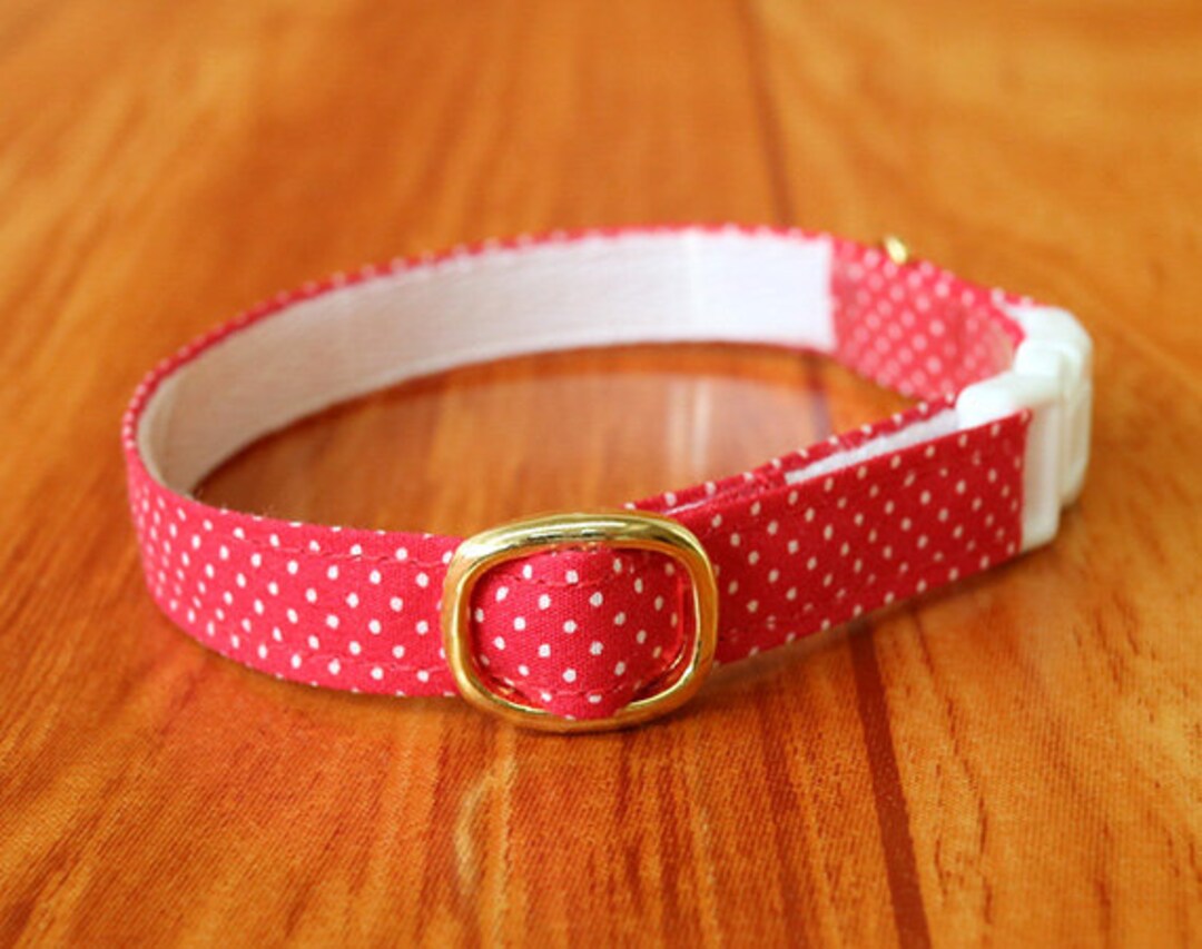 Red Polka Dot Cat Collar Breakaway Polka Dot Cat Collar Red Etsy