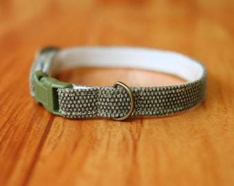 Olive Green Cat Collar: Earth Tone Breakaway Kitten Collar