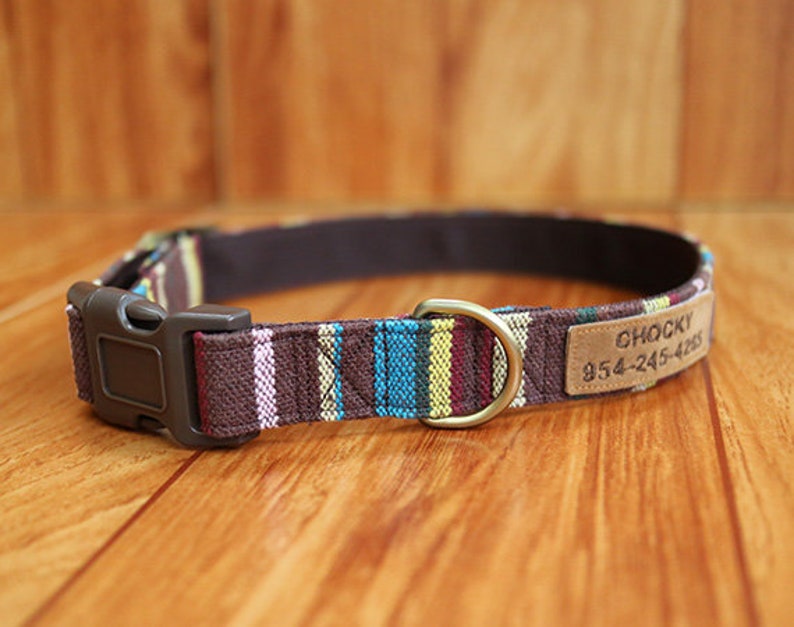 Brown Caramel Dog Collar Personalized Gravy Boho Dog Collar Etsy