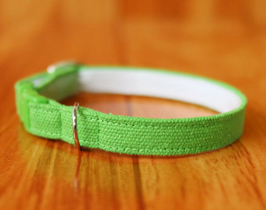Apple Green Cat Collar, Green Cat Collar Breakaway, Chocky Cat Collar