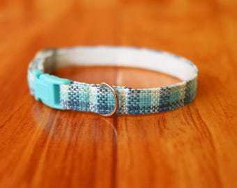 Collar para gatos con diseño de búfalo azul: seguridad desprendible, collar para gatitos