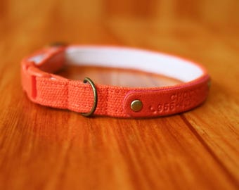 パーソナライズされたニンジンオレンジの猫用首輪：ハロウィン用安全バックル