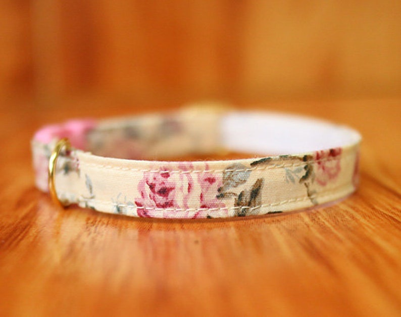 Pink Rose floral Cat Collar Rose flower Cat Collar Vintage Etsy
