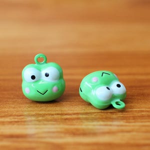 Green Frog Jingle Bells, Frog Cat Collar Bells , Frog Cat collar charm, Green Frog Cute Charm, Decorative jingle bells, Cartoon charms/ 1 Pc