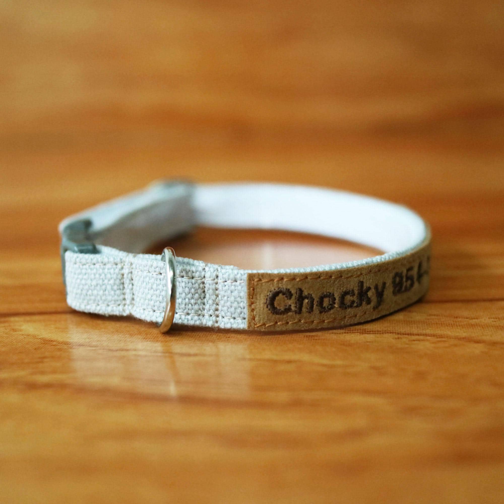 Pastel Grey Personalized Cat Collar Breakaway Buckle, Custom Id Tag