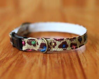 Leopard Print Cat Collar: Breakaway Safety Buckle, Adjustable Fit