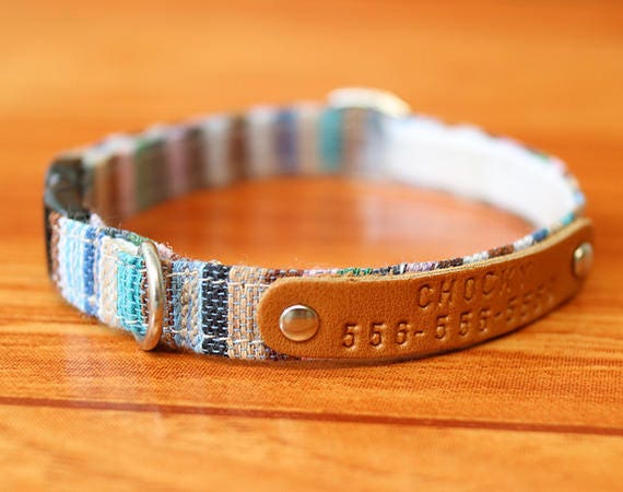 Earth Tone Personalized Cat Collar Chocky Cat Collar Etsy