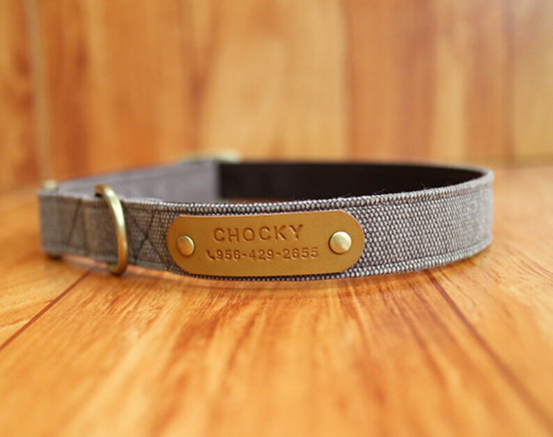 Brown Personalized Dog Collar Earth Tone Brown Dog Collar Etsy