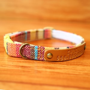 Tribal Personalized Cat Collar, Chocky Cat Collar Personalized, Woven Tribal Cat Collar Breakaway, Kitten Cat Collar , Small Dog Collar