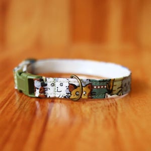 Collar de algodón para gatos, collar de algodón suave para gatos, collar de algodón suave para gatos, collar de algodón con cierre de seguridad, collar para gatitos