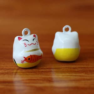 Lucky Cat Jingle Bells, Lucky Cat Cute Charm, Cute Cat collar charm, Cat Collar Bells, Decorative jingle bells, Cartoon charms/ 1 Pc image 2