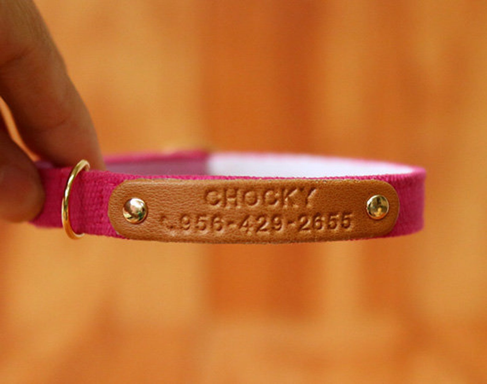 Candy Pink Cat Collar Personalized Magenta Personalized Cat Etsy