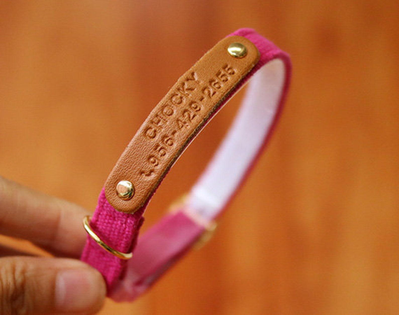 Candy Pink Cat Collar Personalized Magenta Personalized Cat Etsy