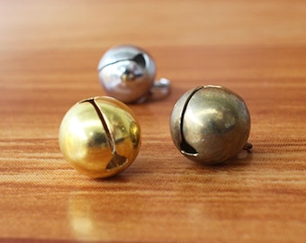 Katzenhalsband Glocken Anhänger: Antikes Messing, Gold oder Nickel, 1Stk.