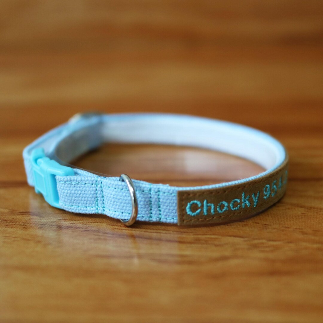 Personalized Pastel Blue Cat Collar: Light Blue, Breakaway Buckle - Etsy