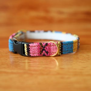 Aztec Cat Collar: Colorful Woven Breakaway Kitten Collar