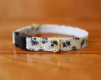 ブラックローズキャットカラー：コットンブレイクアウェイ子猫用カラー