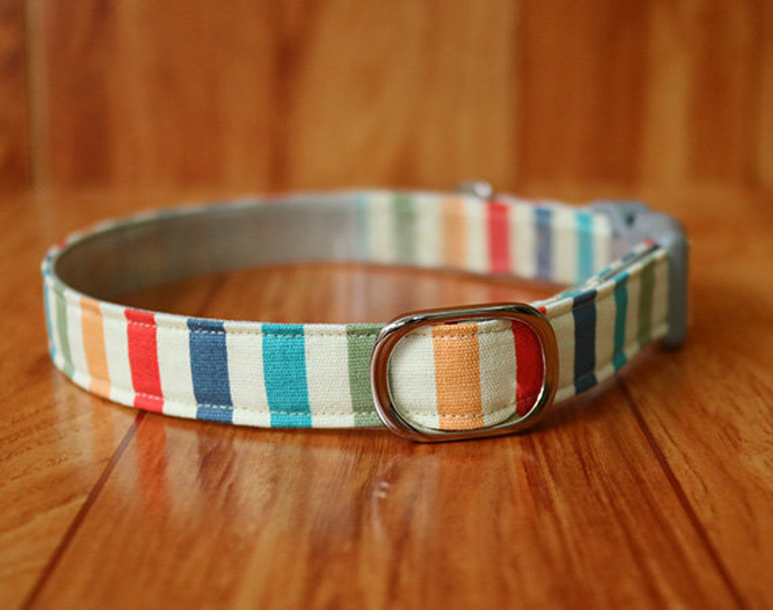 Off White Striped Dog Collar Personalized Beautiful Striped Etsy