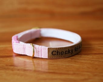Personalized Pastel Pink Cat Collar: Breakaway Buckle