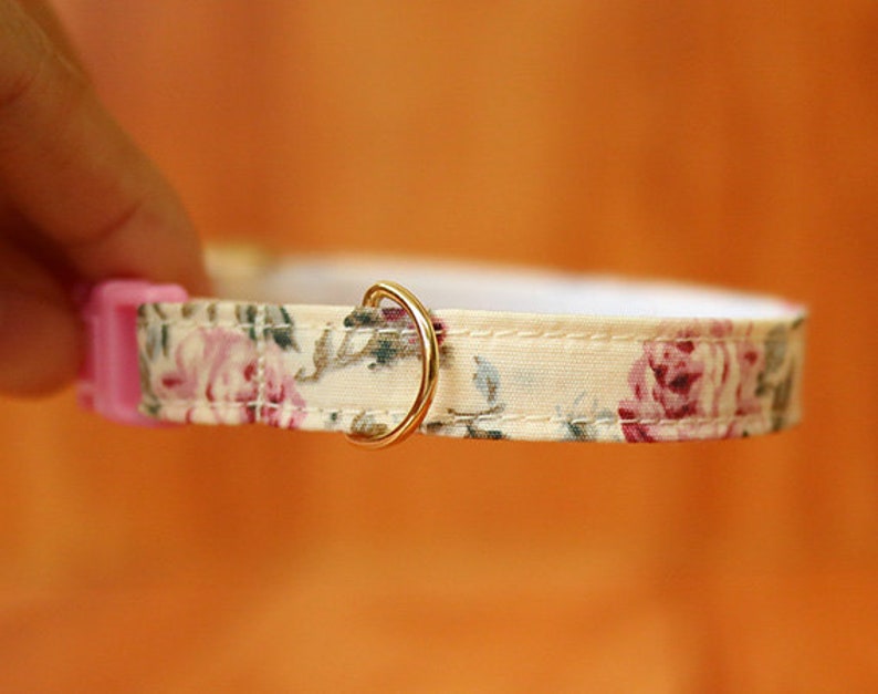 Pink Rose floral Cat Collar Rose flower Cat Collar Vintage Etsy