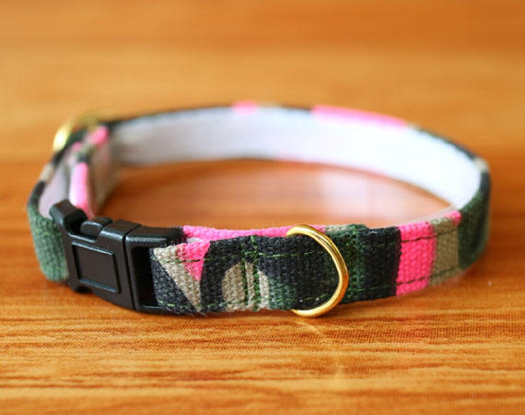 Pink Camo Cat Collar Green Camo Cat Collar Chocky Cat Etsy