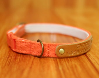 Carrot Color Cat Collar personalized, Orange Cat Collar personalized, Orange  Kitten Collar, Chocky Cat Collar, Chocky Breakaway Cat Collar