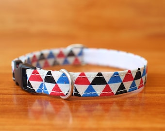 Geometric Art Cat Collar: Cotton Breakaway Kitten Collar