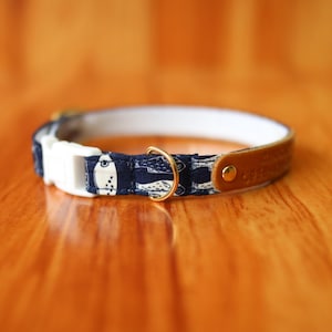 Personalisiertes weiches Baumwollkatzenhalsband, Fisch-Katzenhalsband mit personalisiertem, blauem personalisiertem Katzenhalsband, Chocky Breakaway Katzenhalsband