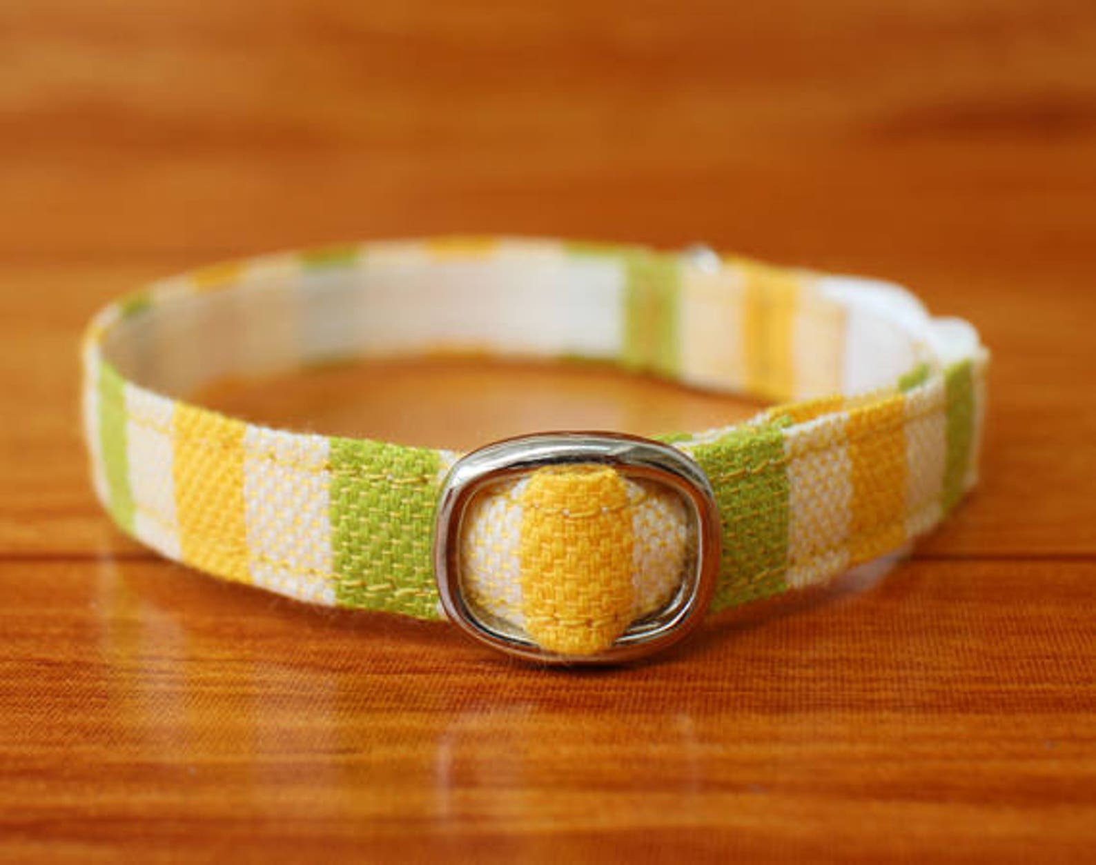 Lemonade Cat Collar Yellow and Green Cat Collar Chocky Cat Etsy
