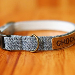 Simple Jean Personalized Cat Collar, Jean Cat Collar Personalized, Denim Cat Collar, Blue Jean Cat Collar, Chocky Breakaway Cat Collar