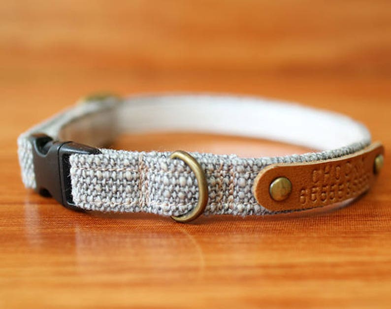 Rocky Grey Personalized Cat Collar Chocky Cat Collar Etsy