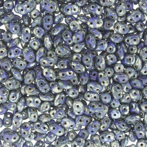 Opaque Blue Picasso Superduo Beads