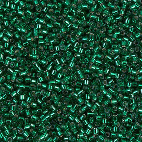 DB605-TB Silver Lined Emerald Miyuki Delica Beads 11-0 in Tube