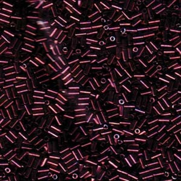 BGL1-9460-TB Metallic Dark Raspberry Miyuki Bugle Beads 3mm (#1) in Tube