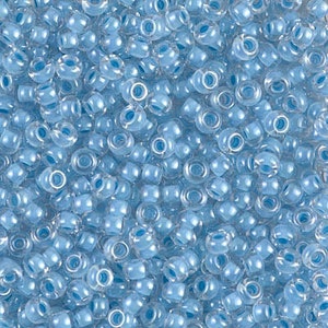 8-9221-TB Sky Blue Lined Crystal Miyuki Seed Beads 8-0 in Tube