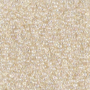 15-92442-TB Transparent Crystal Ivory Gold Luster Miyuki Seed Beads 15-0 in Tube
