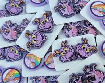 Figment Earrings / Disney World / Epcot / Acrylic  Studs Earrings
