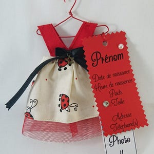 Faire-part de naissance fille : Naissance, Baptême, Baby shower rouge et noir thème coccinelles image 2