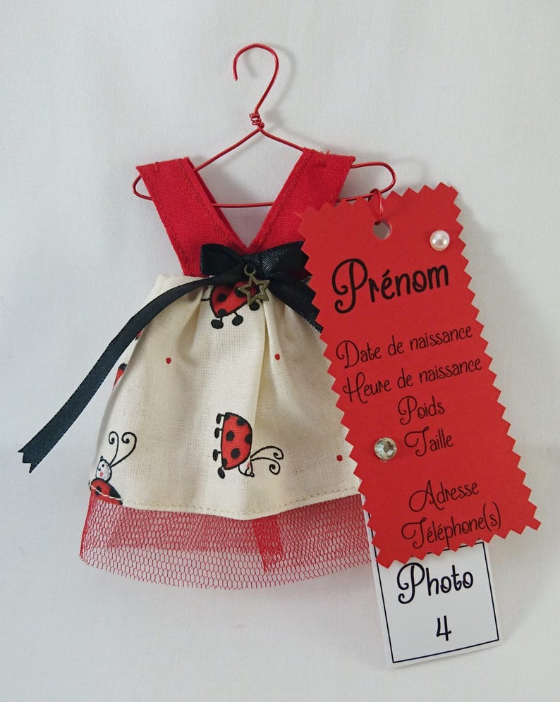 Faire-part de naissance fille : Naissance, Baptême, Baby shower rouge et noir thème coccinelles image 2